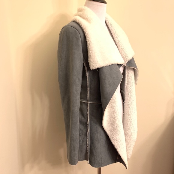 NWT LF GREY SUEDE & SHEEPSKIN JACKET - XS - Picture 4 of 8